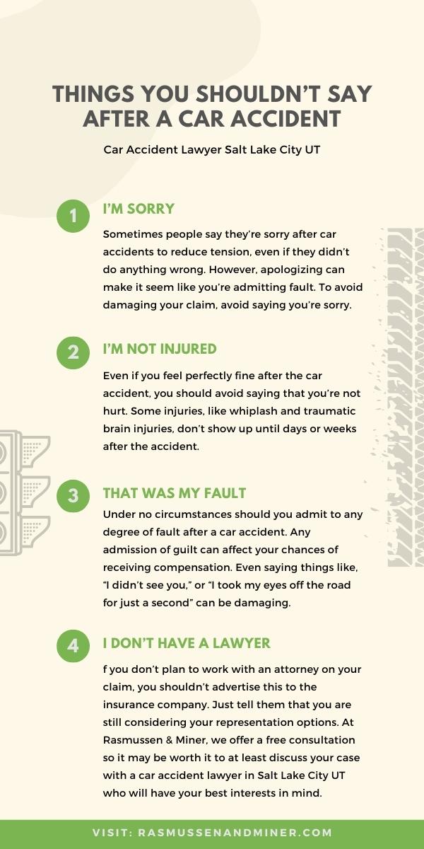 Things You Shouldn't Say After A Car Accident Infographic