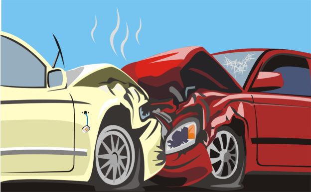 Avoiding a Car Crash head on collision illustration
